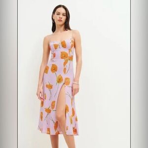 Reformation Lavender and Orange Floral Dress